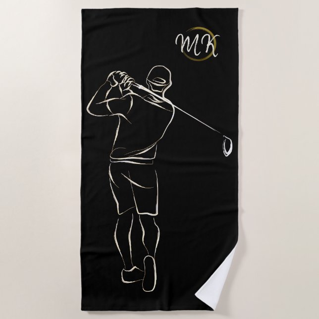 Einzigartige moderne Cool Mens Design Black Add Mo Strandtuch (Vorderseite)