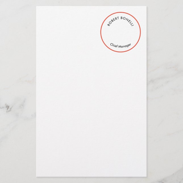 Einzigartige moderne Minimalistische Schwarz-weiße Briefpapier (Vorderseite)