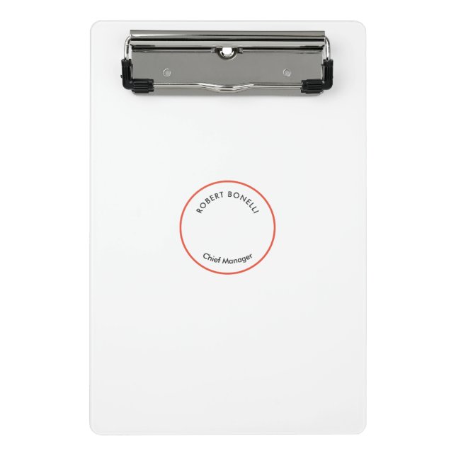 Einzigartige moderne Minimalistische Schwarz-weiße Mini Klemmbrett (Vorderseite)