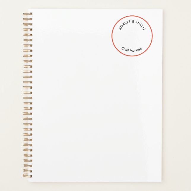 Einzigartige moderne Minimalistische Schwarz-weiße Planer (Vorderseite)