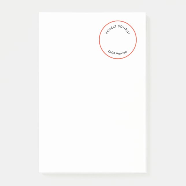 Einzigartige moderne Minimalistische Schwarz-weiße Post-it Klebezettel (Vorderseite)