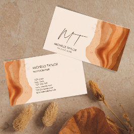 Einzigartige moderne Monogram Abstrakt Boho Terrac Visitenkarte
