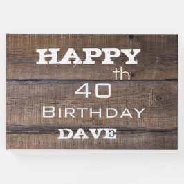 Einzigartige Moderne Rustikale 40. Geburtstag Pers Gästebuch