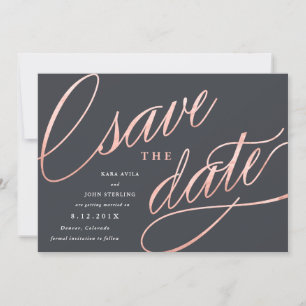 Einzigartige moderne Save-the-Dates   Roségold Save The Date