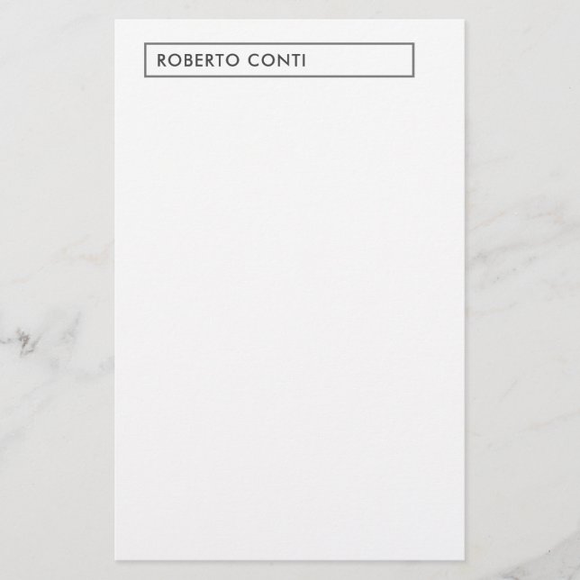Einzigartige moderne Schlichte Minimalistische Bez Briefpapier (Vorderseite)