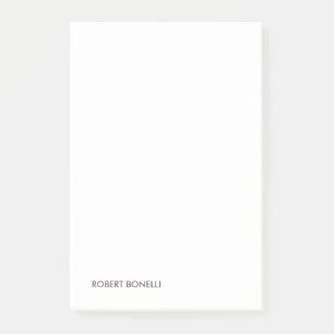 Einzigartige Moderne Schwarz-weiß Ihr Name Minimal Post-it Klebezettel