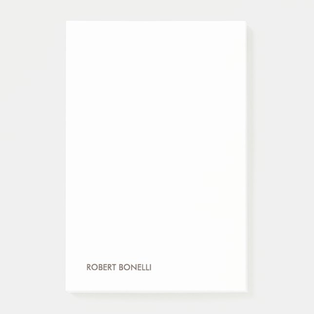 Einzigartige Moderne Schwarz-weiß Ihr Name Minimal Post-it Klebezettel (Vorderseite)