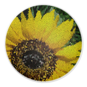 Einzigartige Mosaikfliesen Hellgelbe Sonnenblume Keramikknauf