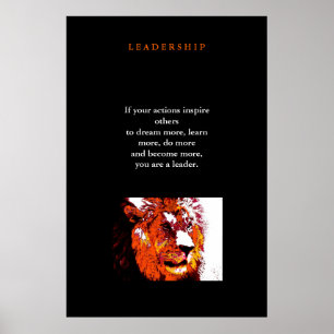 Einzigartige Motivations-Leadership-Pop-Art-Löwe-P Poster