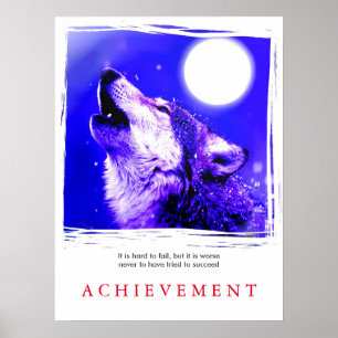 Einzigartige Motivierend Howling Wolf Poster Print