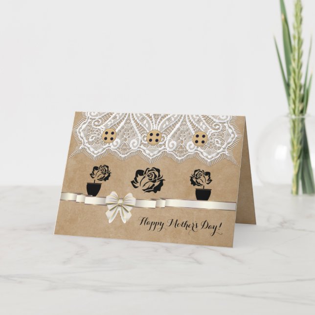 Einzigartige Muttertagskarte mit Rose Feiertagskarte (Vorderseite)
