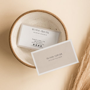 Einzigartige neutrale Creme Minimalistisch Moderne Visitenkarte