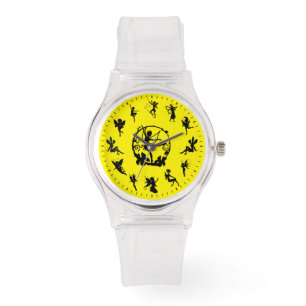 Einzigartige Niedliche Schwarze Haare-Silhouetten Armbanduhr