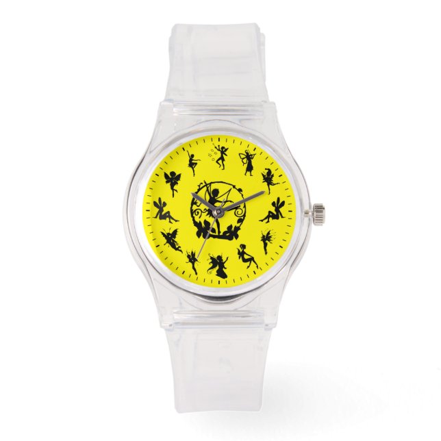 Einzigartige Niedliche Schwarze Haare-Silhouetten Armbanduhr (Vorderseite)