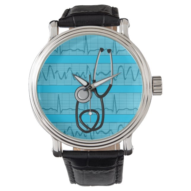 Einzigartige Nurse beobachten EKG Strips Design Armbanduhr (Vorderseite)