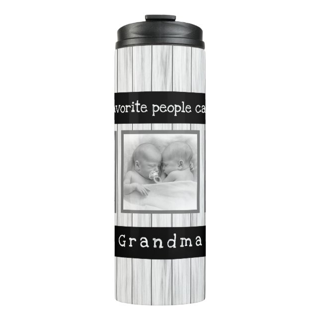 Einzigartige Oma-Geschenke - Personalisiertes Foto Thermosbecher (Vorderseite)