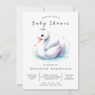 Einzigartige Online Swan Baby Dusche Einladung
