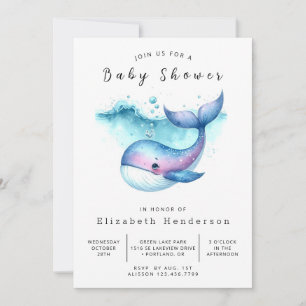 Einzigartige Online-Whale-Baby-Dusche Einladung