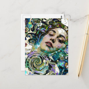 Einzigartige Ophelia Mixed-Media-Collage Postkarte