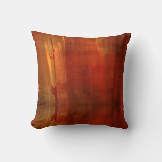 Einzigartige Orange Brown Moderne Abstrakte Kunst Kissen (Vorderseite)