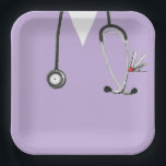 Einzigartige Papierplatte für das Nurse Party Pappteller<br><div class="desc">Teller zum Thema Krankenpflege mit Lavendel und Stethoskop-Illustrationen,  um dem Party etwas Besonderes hinzuzufügen.</div>