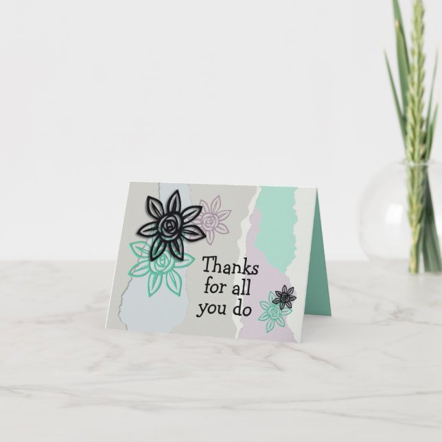 Einzigartige Pastelltafel "Danke für alle" Do Card Dankeskarte (Vorderseite)