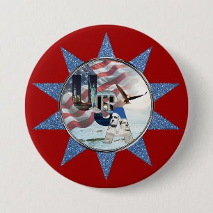 Einzigartige patriotische Briefmarken historischer Button