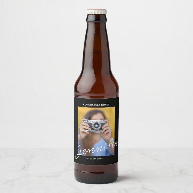 Einzigartige Personalisiert Graduierungspartei Bierflaschenetikett (Vorderseite)