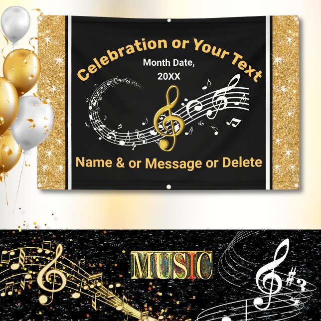 Einzigartige Personalisierte Musiknoten Banner Bla (Music themed Banner. Music Graduation party ideas. Musical birthday party ideas. Musical Banners. )