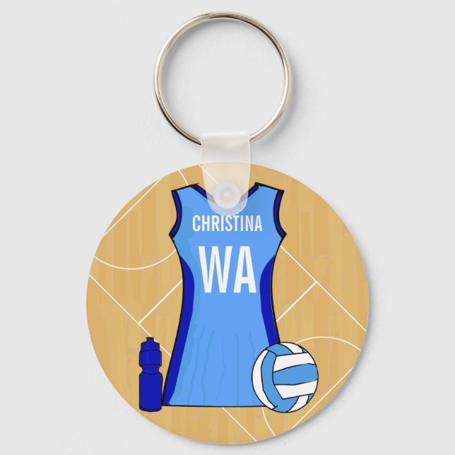 Einzigartige Personalisierte Netball-benutzerdefin Schlüsselanhänger (Vorderseite)