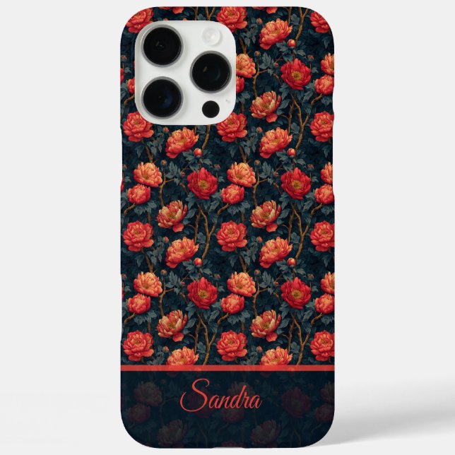 Einzigartige Pfingstrosen individuell anpassbarer  iPhone 16 Pro Max Hülle (Rückseite)
