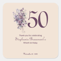 Einzigartige Pflaumen-Creme-Blumen-50. Geburtstag