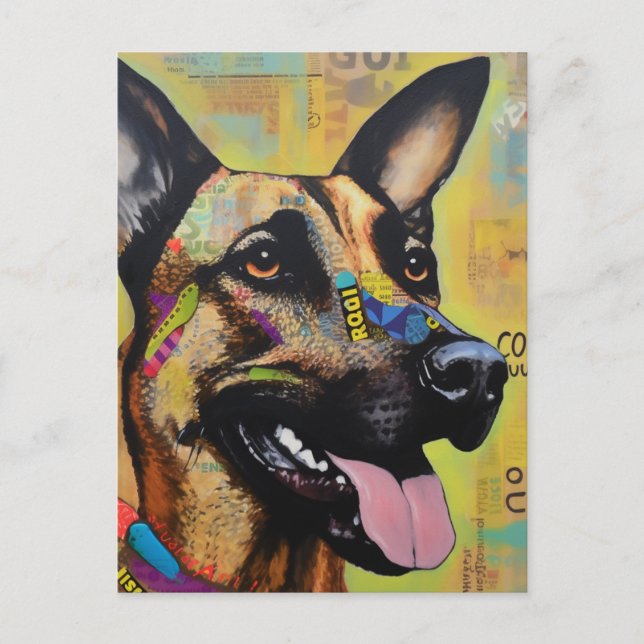 Einzigartige Postkarte für den deutschen Schäferhu (Vorderseite)