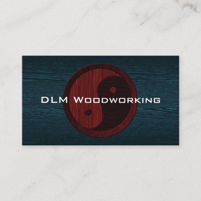 Einzigartige Red Wood Yin Yang Contractor Business Visitenkarte (Vorderseite)