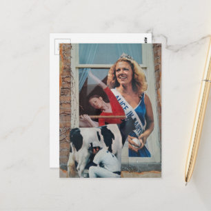 Einzigartige Retro-Milchprinzessin Alice Collage Postkarte