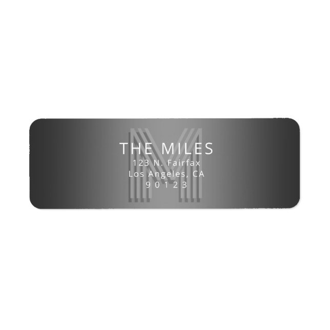 Einzigartige Retro-Moderne Monogramm-Rücksendeadre (Vorne)