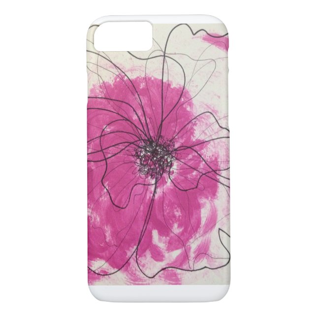 Einzigartige rosa abstrakte Blume Case-Mate iPhone Hülle (Rückseite)