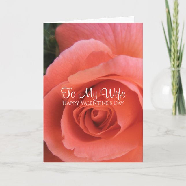 Einzigartige Rose Ehefrau Valentinstag Karte (Vorderseite)