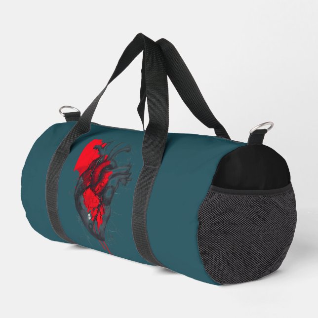 Einzigartige rote Blutspritzer-Herz-Tasche Duffle Bag (Rechte Ecke)