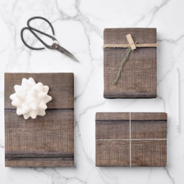 Einzigartige Rustic Wood Wedding Party Geschenkpapier Set