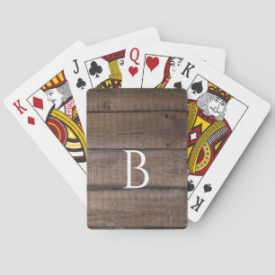 Einzigartige rustikale Mit Monogramm Klassische Sp Spielkarten