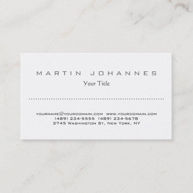 Einzigartige schlichte berufliche Visitenkarte (Vorderseite)