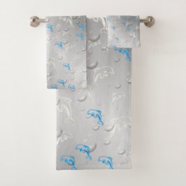 einzigartige, schöne, farbenfrohe, gemalte Muster Badhandtuch Set