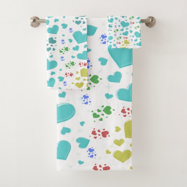 einzigartige, schöne, farbenfrohe, gemalte Muster Badhandtuch Set (Insitu)