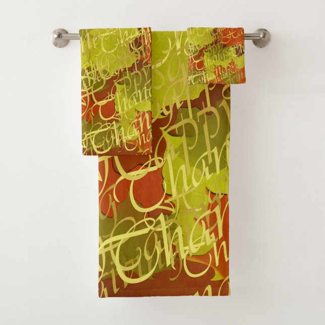 einzigartige, schöne, farbenfrohe, gemalte Muster Badhandtuch Set (Insitu)