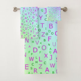 einzigartige, schöne, farbenfrohe, gemalte Muster Badhandtuch Set