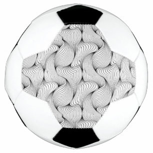 Einzigartige Schwarz-Weiß-Interwoven-Linien Fußball