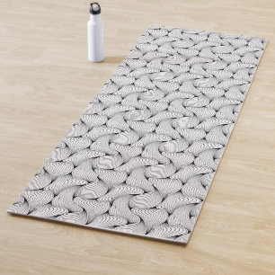 Einzigartige Schwarz-Weiß-Interwoven-Linien Yogamatte