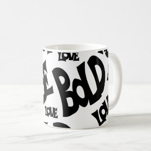 Einzigartige Schwarz-Weiß-Tasse Motivierend "Be Bo Kaffeetasse