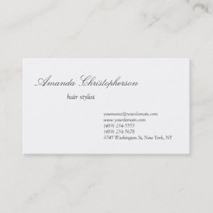 Einzigartige Standard White Hair Stylist Business  Visitenkarte